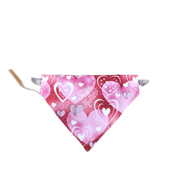 Dog Bandana-Over The Collar Heart Print Pet Bandana Valentine's Day-Dog Mom Gift - Picture 12 of 14